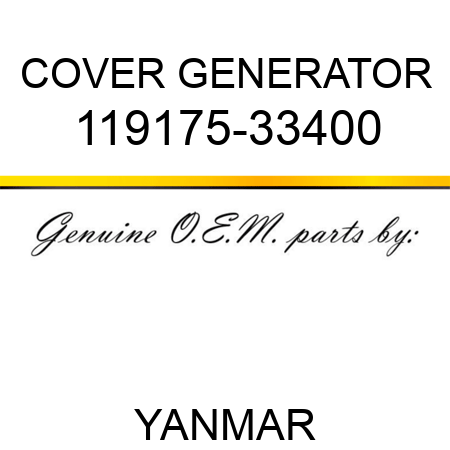 COVER, GENERATOR 119175-33400