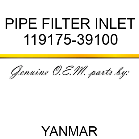 PIPE, FILTER INLET 119175-39100