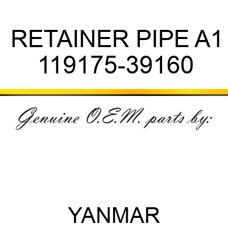 RETAINER, PIPE A1 119175-39160
