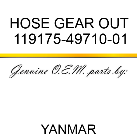 HOSE, GEAR OUT 119175-49710-01