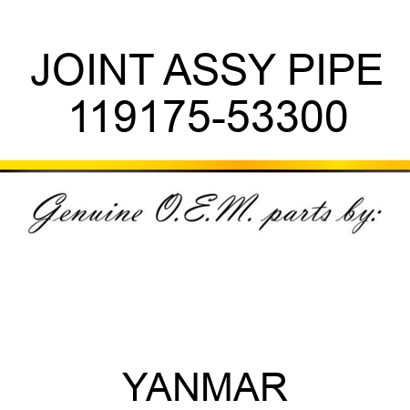 JOINT ASSY, PIPE 119175-53300