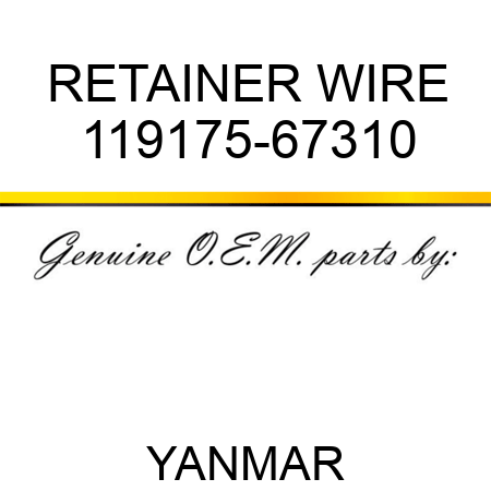 RETAINER, WIRE 119175-67310