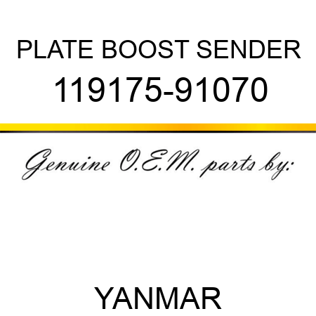 PLATE, BOOST SENDER 119175-91070