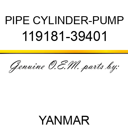 PIPE, CYLINDER-PUMP 119181-39401
