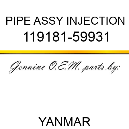 PIPE ASSY, INJECTION 119181-59931
