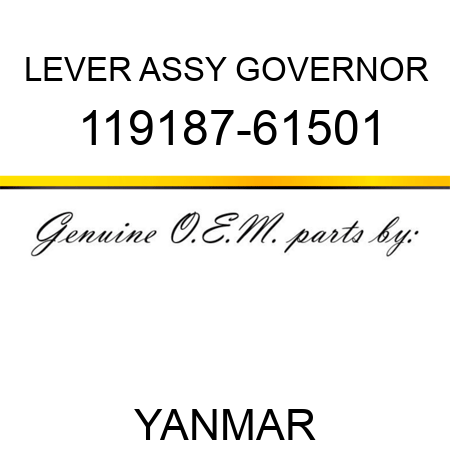 LEVER ASSY, GOVERNOR 119187-61501