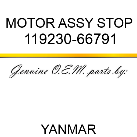 MOTOR ASSY, STOP 119230-66791