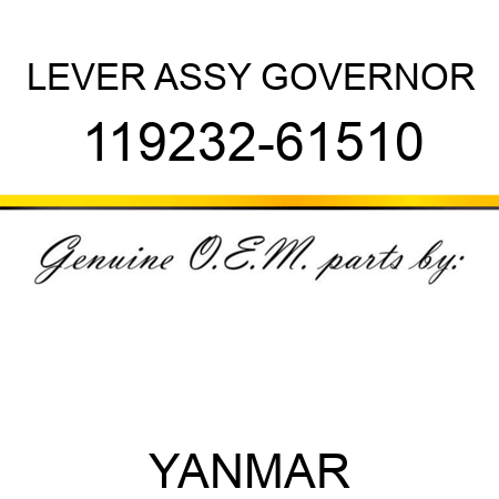 LEVER ASSY, GOVERNOR 119232-61510
