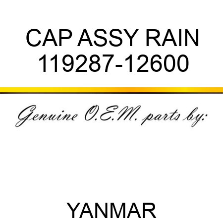 CAP ASSY, RAIN 119287-12600