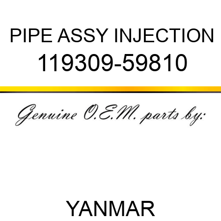 PIPE ASSY, INJECTION 119309-59810