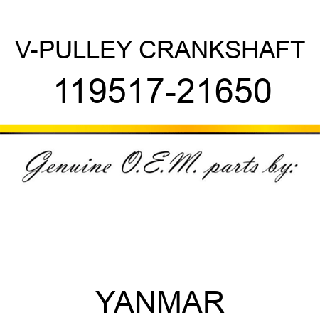 V-PULLEY, CRANKSHAFT 119517-21650