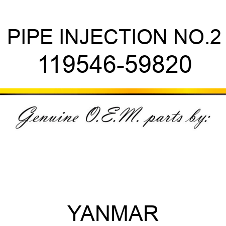 PIPE, INJECTION NO.2 119546-59820