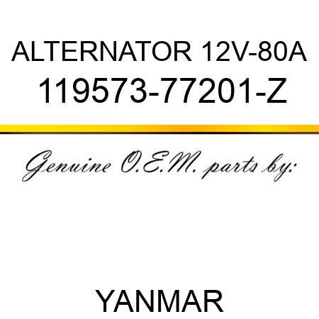 ALTERNATOR, 12V-80A 119573-77201-Z