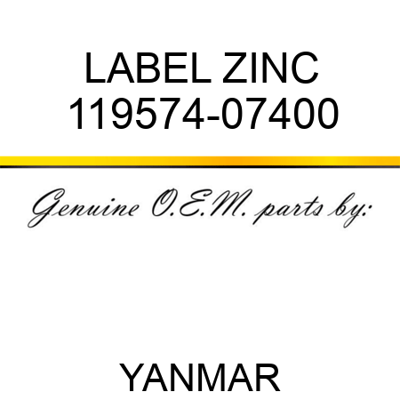 LABEL, ZINC 119574-07400