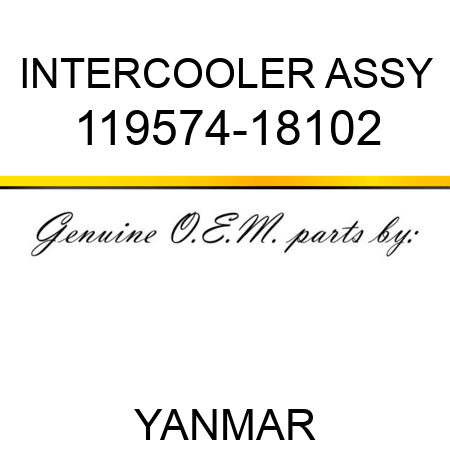 INTERCOOLER ASSY 119574-18102