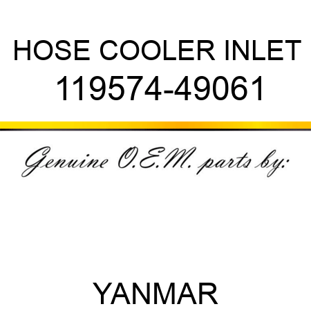 HOSE, COOLER INLET 119574-49061