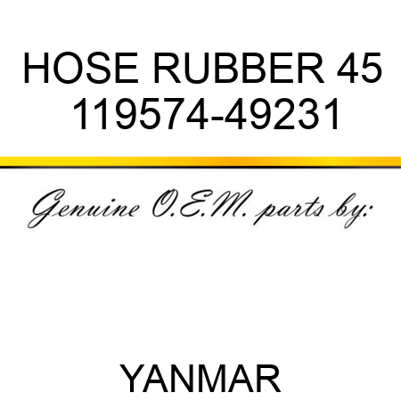 HOSE, RUBBER 45 119574-49231