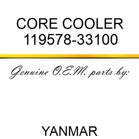 CORE, COOLER 119578-33100