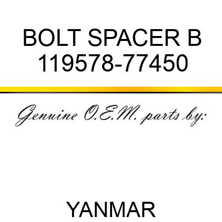 BOLT, SPACER B 119578-77450