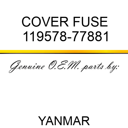 COVER, FUSE 119578-77881