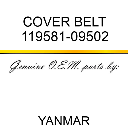 COVER, BELT 119581-09502