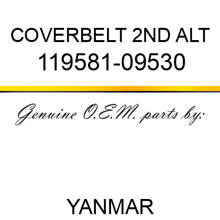 COVER,BELT 2ND ALT 119581-09530