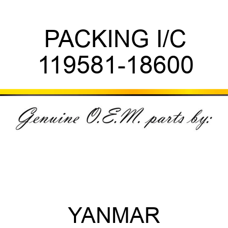 PACKING, I/C 119581-18600