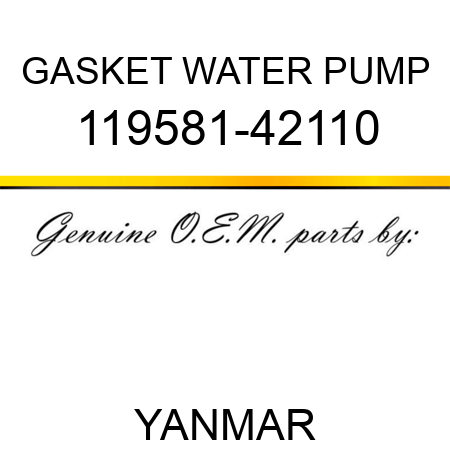 GASKET, WATER PUMP 119581-42110
