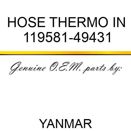 HOSE, THERMO IN 119581-49431
