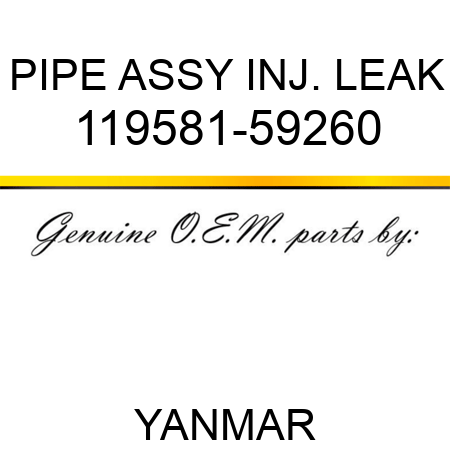 PIPE ASSY, INJ. LEAK 119581-59260
