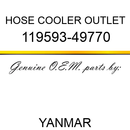 HOSE, COOLER OUTLET 119593-49770