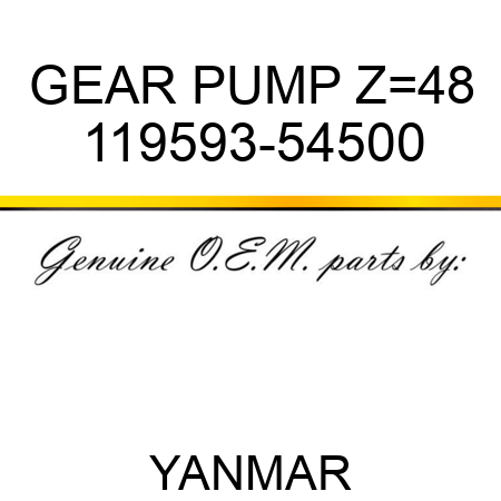 GEAR, PUMP Z=48 119593-54500