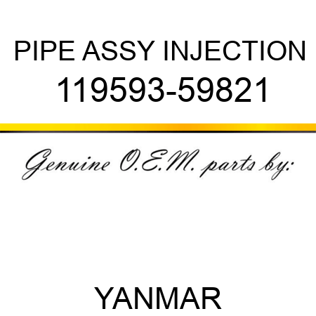 PIPE ASSY, INJECTION 119593-59821