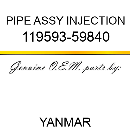 PIPE ASSY, INJECTION 119593-59840