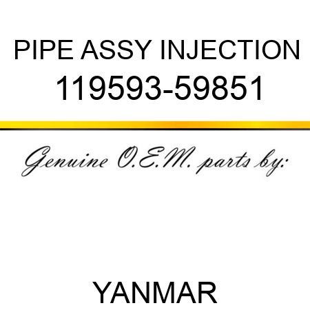 PIPE ASSY, INJECTION 119593-59851