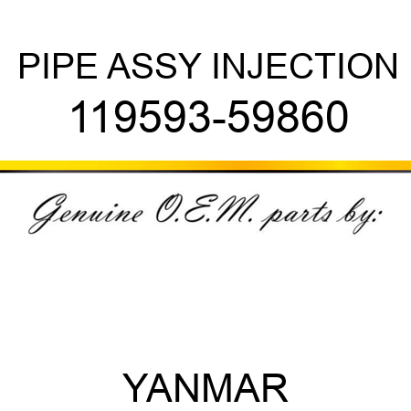 PIPE ASSY, INJECTION 119593-59860