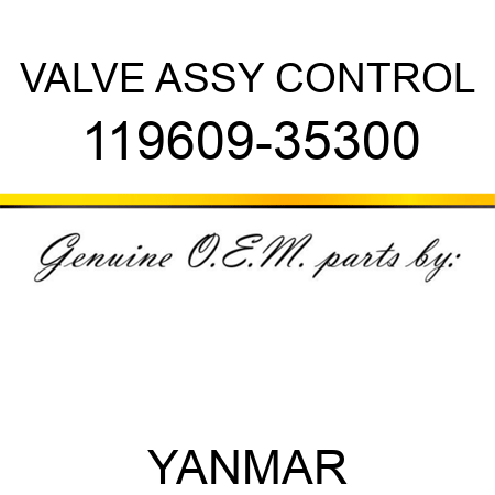 VALVE ASSY, CONTROL 119609-35300