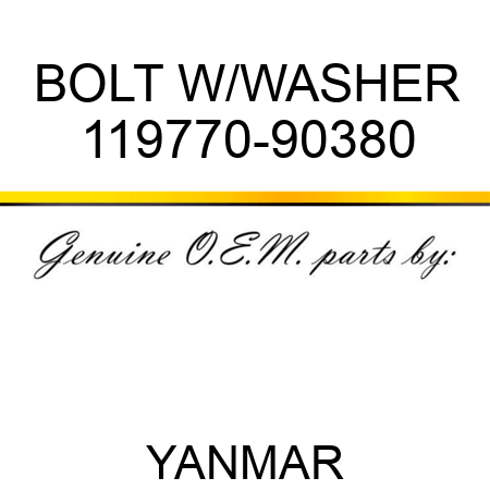BOLT, W/WASHER 119770-90380