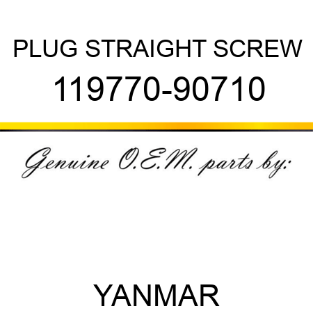 PLUG, STRAIGHT SCREW 119770-90710