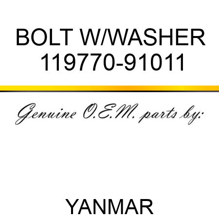 BOLT, W/WASHER 119770-91011