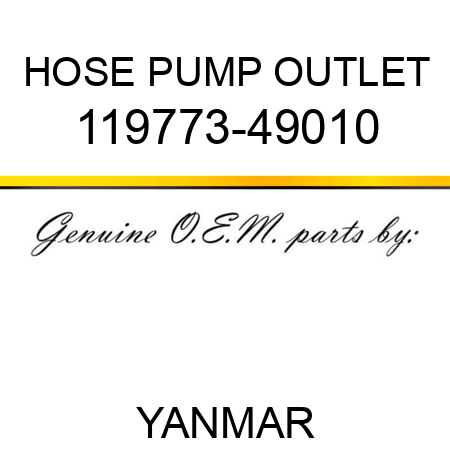 HOSE, PUMP OUTLET 119773-49010