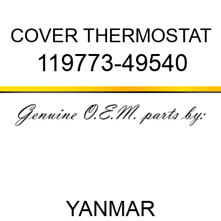 COVER, THERMOSTAT 119773-49540