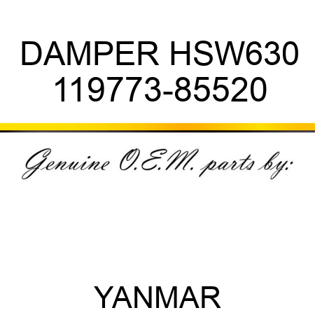 DAMPER, HSW630 119773-85520