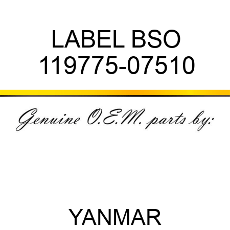 LABEL, BSO 119775-07510