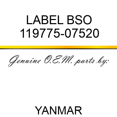 LABEL, BSO 119775-07520