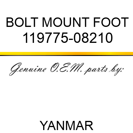 BOLT, MOUNT FOOT 119775-08210