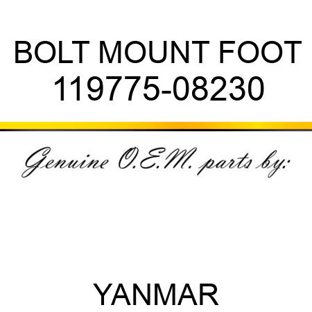 BOLT, MOUNT FOOT 119775-08230