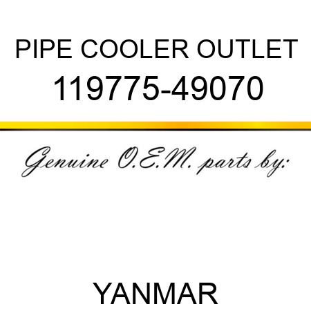 PIPE, COOLER OUTLET 119775-49070