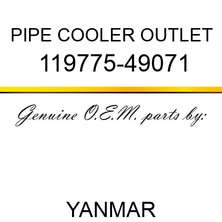 PIPE, COOLER OUTLET 119775-49071