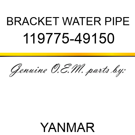 BRACKET, WATER PIPE 119775-49150